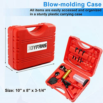 JoyFans 2 in 1 Hand Vacuum Pump Brake Bleeder Kit, One-Man Brake Clutch Fluid Power Steering Fluid Bleeding System Tester Tool for Automotive Motorcycle Car & Kitchen Food Canning Use (Red) - color: Red