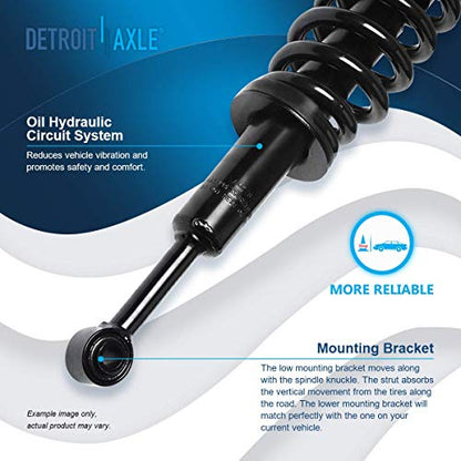 Detroit Axle - 4WD Front Struts for 2007-2021 Toyota Tundra [w/o TRD Package] Complete 2 Struts with Coil Spring 2008 2009 2010 2011 2012 2013 2014 2015 2016 2017 2018 2019 Replacement - size: 171119L_171119R-DA/PAIR