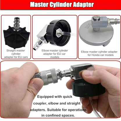 altivox 3L Manual Brake Bleeder Kit with Vacuum Pump – Compatible with Honda & European Cars (Includes 1 Aluminum Adapter for Honda + 2 Universal 45mm Caps + 150cm Hose + 1L Oil Bottle) - color: for Honda & EU Model