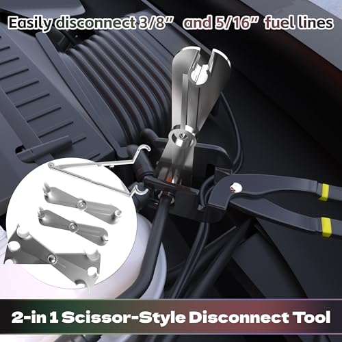 KJE 45PCS Master Quick Fuel Line Disconnect Tool Set – Complete Automotive Disconnect Tool System for A/C, Fuel & Transmission Lines, Fuel Line Removal Tool Compatible with Ford, GM & Chrysler - size: 45PCS