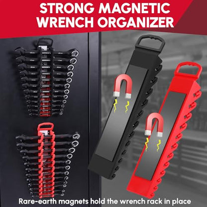 ARROW 24PCS Ratcheting Wrench Set Metric and Standard, Anti-Slip 6-18mm & 1/4"-3/4" Combination Ratchet Wrench Set with 2 Magnetic Tool Holders, CRV Material, 72-Teeth, Easy to Carry & Store - style: Metric & SAE