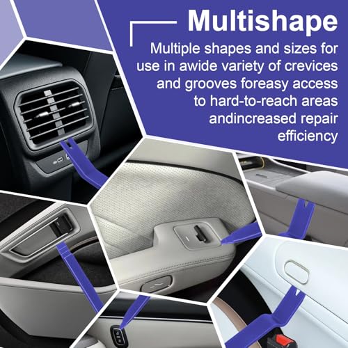 BFXM 9PCS Auto Trim Removal Tool kit, Clip Pry Tools Kit No Scratch, Car Door Panel Fasteners Remover, Automotive Mini Precision Hooks for Auto Oil Seal O-Ring Seal Gasket (Blue) - color: Blue * 9PCS
