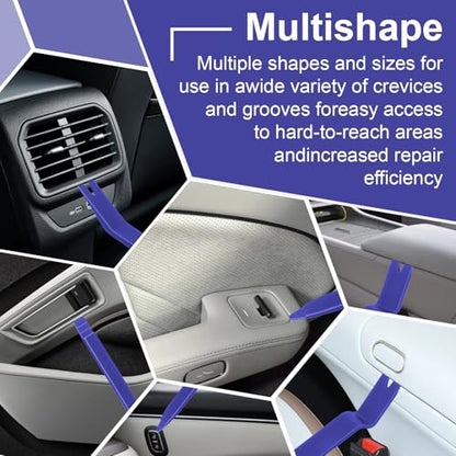 BFXM 9PCS Auto Trim Removal Tool kit, Clip Pry Tools Kit No Scratch, Car Door Panel Fasteners Remover, Automotive Mini Precision Hooks for Auto Oil Seal O-Ring Seal Gasket (Blue) - color: Blue * 9PCS