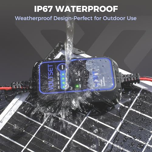 Voltset MPPT Solar Charge Controller 12V for Solar Panels Up to 50W | IP67 Waterproof | LED Indicators | For RV, Marine, Camper & Trailer | Supports Gel, AGM, Lead-Acid & LiFePO4 - style: Mppt Solar Charge Controller use Below 50W