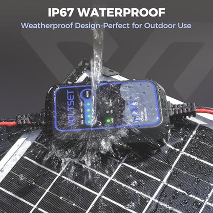 Voltset MPPT Solar Charge Controller 12V for Solar Panels Up to 50W | IP67 Waterproof | LED Indicators | For RV, Marine, Camper & Trailer | Supports Gel, AGM, Lead-Acid & LiFePO4 - style: Mppt Solar Charge Controller use Below 50W