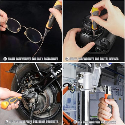 Ratcheting Screwdriver Set - BTEC 68 in 1 Socket Set & Magnetic Screwdriver Bit Set with Rotatable Ratchet Handles,extensions bar and Storage Case for Computer/Bike/Car/Electronics Maintenance