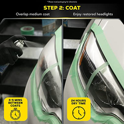 Meguiar's Two Step Car Headlight Restoration Kit, Headlight Cleaner Restores Clear Car Plastic and Protects from Re-Oxidation, Includes Coating and Cleaning Solution - 4 Count (1 Pack) - style: 2- Step Headlight Kit