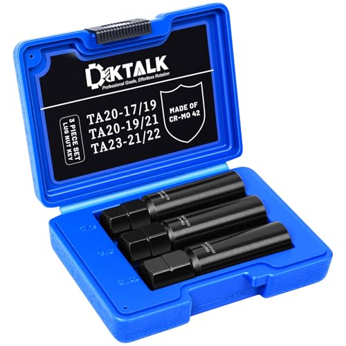 10 Spline Lug Nut Key Set, Thick Wall Spline Socket Set for Wheel Lug Nuts Removal, TA20-17/19, TA20-19/21, TA23-21/22,CR-MO (3 Piece Set) - size: 3PCS Spline Lug Nut Socket Set