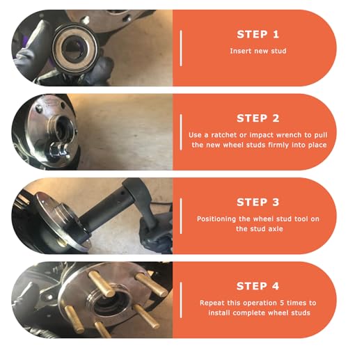22800 Wheel Stud Installer, Professional Car Tire Studs Installation Replacement Tool, Heavy Duty Tire Stud Puller Installer Compatible with Most Car and Light-Duty Truck