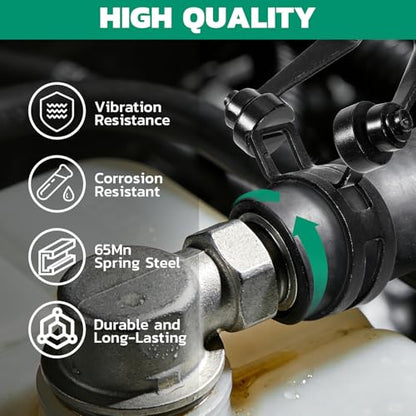 OURU Spring Band Hose Clamps Assortment kit, 130Pcs, 6-25mm | Constant Tension Hose Clamps, For Fuel Lines, Silicone, Vacuum Hoses, Low-Pressure Air Clips - size: 130PCS (6-25mm)