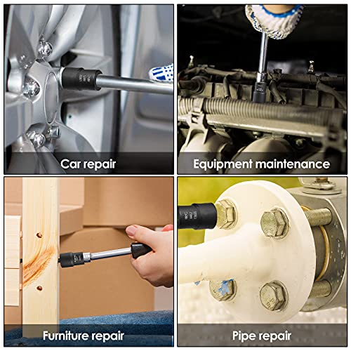 XEWEA 9PCS Lug Nut Extractor Set, 1/2" Drive Impact Bolt Nut Remover Socket Tool, Wheel Lock Removal Kit, Easy Out Extractor Set for Damaged, Frozen, Rusted, Rounded-Off Bolts Nuts - color: 9pcs 1/2" Drive
