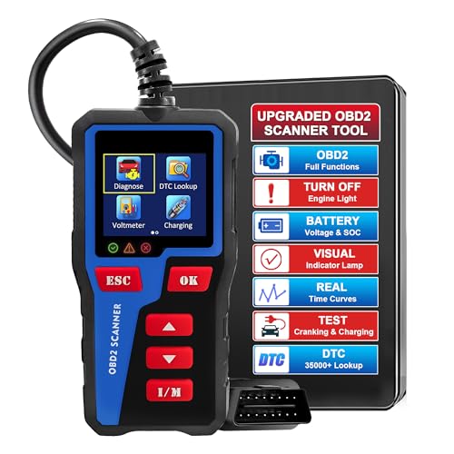AT300 Car Code Reader, OBD2 Car Code Scanner Check Engine Light Fault Code Reader Scanner CAN Diagnostic Tool for All OBDII Protocol Cars,Cranking Test - color: AT300