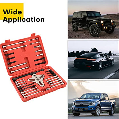 46PCS Harmonic Balancer Puller Set | Power Steering Pulley Puller Installer Tool Set, Flywheel Remover, Crankshaft Pulley Removal, Steering Wheel Pulling Set