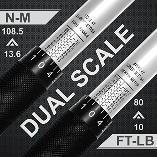 EPAuto 3/8-Inch Drive Click Torque Wrench 10-80 ft-lb. / 13.6-108.5 Nm 1.5" Wx1 Dx14.5 H - size: 3/8 Inch Drive (10-80 ft.-lb.)