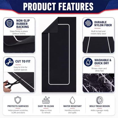 Drydiet Motorcycle Mat Garage Floor Rug Washable Parking Mats for Garage Floors Non Slip Oil Absorbent Pad Rubber Backing Layer Protects Floor(Basic Style,78 x 31 Inch) - size: 78 X 31 Inch, style: Basic Style