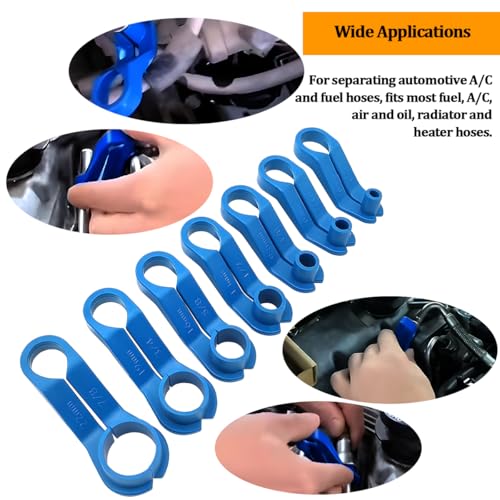 16PCS Car AC Fuel Line Disconnect Removal Tool Set, 1/4 5/16 3/8 1/2 5/8 3/4 7/8 Inch Vehicle Fuel Line Removal Tool with Storage Box, Auto Repairing Accessories, Universal Fit