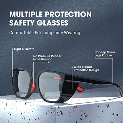 Safety Glasses Anti-Fog Goggles Protective Eyewear Anti Blue Light Protection Glasses For Women And Men - color: Black