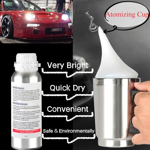 200ml Car Headlight Restoration Liquid, Headlight Restoration Kit Refill Bottle, Auto Headlight Anti-Scratch Lens Repair Fluid, Headlight Polish Cleaner for Restoring Dull Yellow Headlamp - size: M