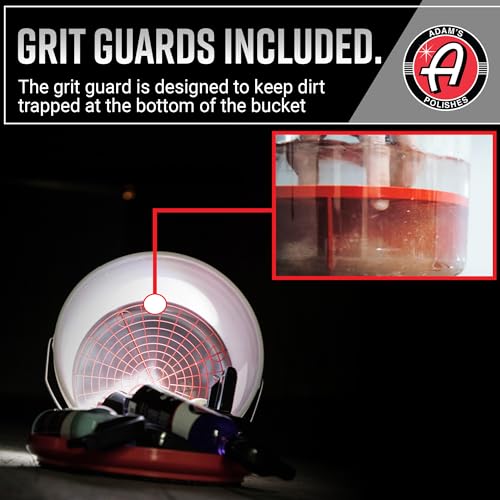Adam's Polishes 3.5 Gallon Car Wash Buckets & Grit Guards (2 Pack) - Detailing Bucket for Washing & Storage | Stores Soap, Foam Cannon, Towels & More - size: 3.5 Gallon Bucket + Grit Guard (2 Pack)