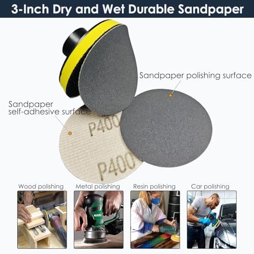 78Pcs Headlight Restoration Kit,3 Inch Drill Polishing Kit, Wet Dry Sandpaper Drill Sanding Attachment with Buffing Pads for Car Polish,Resin Polish Rotary Tools Attachment (3 Inch 78Pcs)