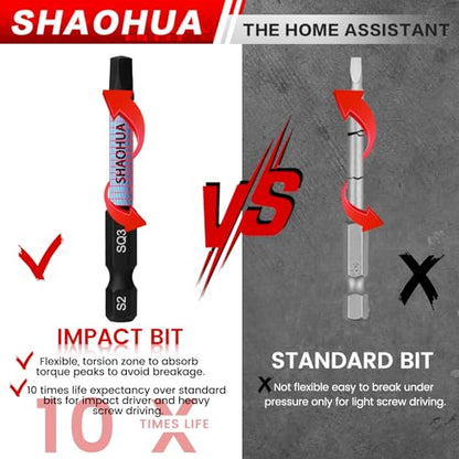 10PCS Square Drive Bits with Drill Bit Holder Key Chain, S2 Alloy Steel Screwdriver Set, 2.36"&0.98"Long Magnetic Square Head Screwdriver, Robertson Driver Bits Sizes #1, 2, 3, 4 and #5 - style: I. Square Screwdriver Bits
