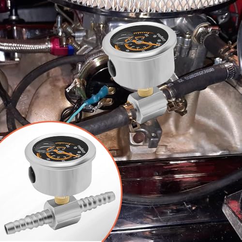 200psi Fuel Pressure Gauge Kit,3/8 "to 5/16" Dual Size Barb Fittings