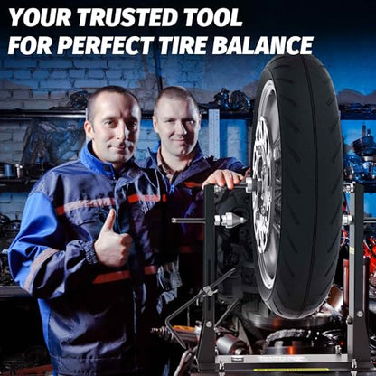 Motorcycle Wheel Balance Stand, Heavy-Duty Single-Axle Wheel Balancing Tool for Static & Dynamic Tire Alignment, Balancer for Sport and Dirt Bike Wheels (Heavy-Duty Version) - style: Heavy-Duty Version