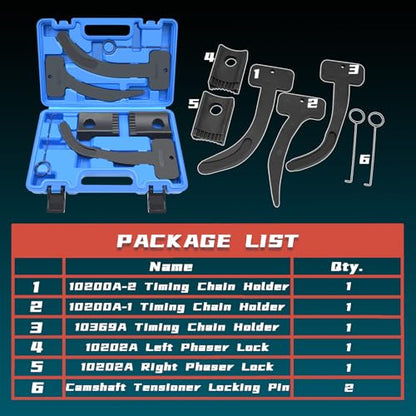 3.6 Pentastar Timing Tool Kit, Camshaft Holding Tools Compatible with VW Chrysler Jeep Ram Dodge Grand Cherokee Wrangler, 3.6L Engine Phaser Timing Chain Lock Tool Kit, Replace 10200A, 10202A, 10369A - color: blue case, size: 7pcs