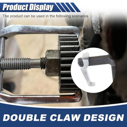 2-Jaw Gear Puller 4 Inch, Adjustable Two Jaws Bearing Puller for Pulley Flywheel Gear Removal – Heavy Duty Steel Puller Tool for Internal & External Use, Non-Slip Grip with Hexagonal Screw