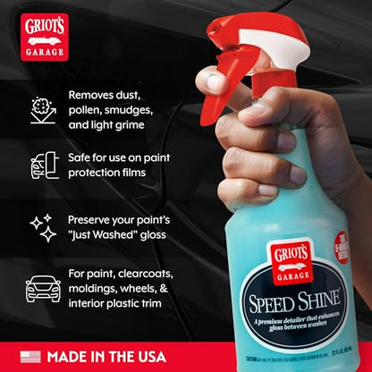 Griot's Garage Car Surface Cleaning Kit, Includes Iron and Fallout Remover, Brilliant Finish Synthetic Detailing Clay Pad, Speed Shine Auto Detailer, 3 PFM Edgeless Detailing Towels, 11699