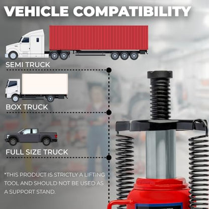 Stark USA 20-Ton Portable Hydraulic Bottle Jack Air-Operated Pneumatic Lift Low Profile Manual Air Jack, Auto Truck Travel Trailer Repair (44000 LBS) - size: 20 Ton Pneum Low Profile