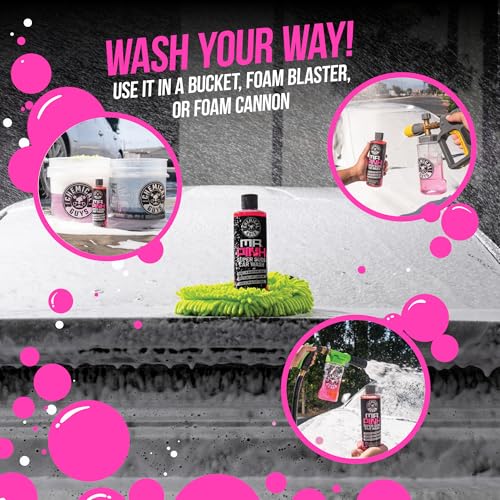 Chemical Guys, Hands Off Touchless Pre-Wash & Mr. Pink Car Wash Soap Kit | Touchless pre-soak lifts dirt and road film, paired with Mr. Pink foaming soap for a safe two-step wash, 16 oz each - style: 16 Fl Oz + Hands Off Pre Wash