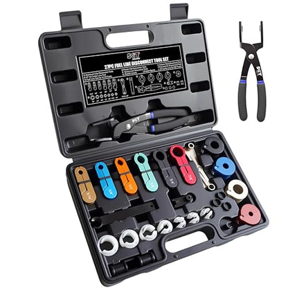 SGT 27pc Fuel Line Disconnect Tool Set,Master Quick Disconnect Tool Kit with Fuel and AC Disconnect Pliers,Fuel Line Removal Tool Set for AC Fuel Line System