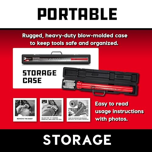 Powerbuilt Master Inner Tie Rod Removal Tool Kit, 13 Pieces, Steering and Suspension, Adapter and Extension Wrench, Storage Case - 647785 - size: 13 Piece