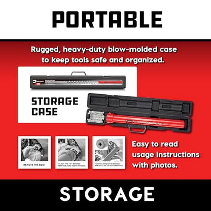 Powerbuilt Master Inner Tie Rod Removal Tool Kit, 13 Pieces, Steering and Suspension, Adapter and Extension Wrench, Storage Case - 647785 - size: 13 Piece
