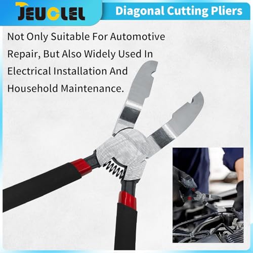 4PCS Electrical Disconnect Pliers, Electrical Connector Separator | Auto Pliers, Hose Clam, Terminal Removal, Fuel Line Disconnect, Diagonal Cutting Pliers, ‌Electrical Plug Pliers‌ Tool‌ Kit - size: 4Pcs（Black）