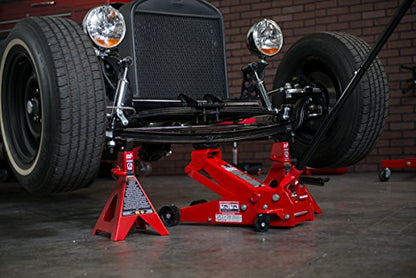 BIG RED T46202 Torin Steel Jack Stands: 6 Ton (12,000 lb) Capacity, Red, 1 Pair - size: 6 Ton, style: Basic Style