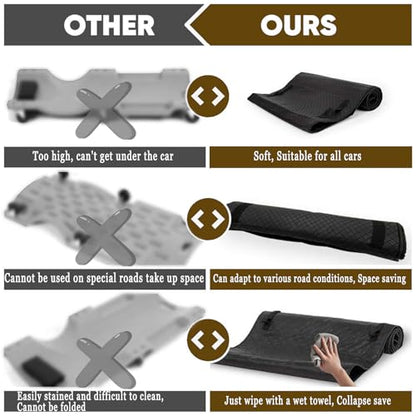 60''x28'' Mechanic Mat for Ground Rolling Mat with Storge Bag, Zero Ground Clearance Mechanic Creeper Mat for Working on Uneven Surfaces