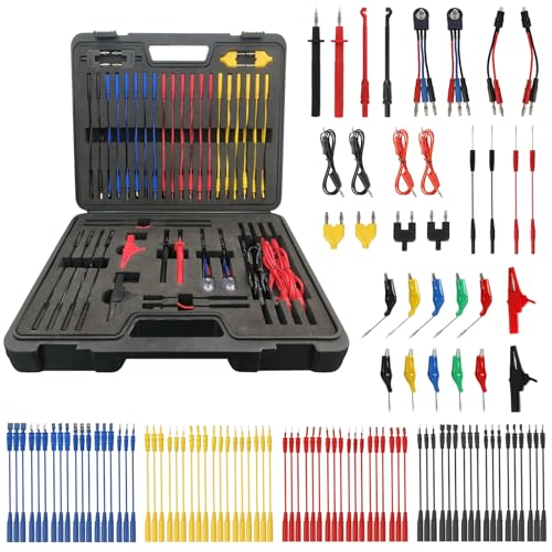 104PCS Automotive Circuit Test Leads Kit, Multimeter & Oscilloscope Probe Kit with Alligator Clips, Banana Plugs, SRS Connector & Carrying Case for Vehicle/Electrical Diagnostics - size: 104 PCS