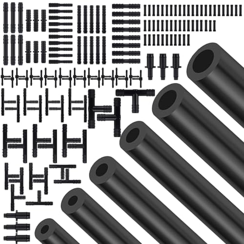 Silicone Vacuum Hose Kit, 5Ft 6PCS Vacuum Hose Automotive & 113PCS Vacuum Line Connectors, Multipurpose Vacuum Tubing for Variety Car Piping System, Max 130PSI, Automotive Replacement Vacuum Line Kit