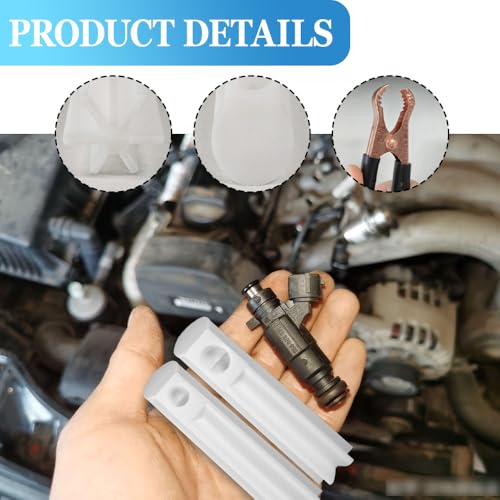 4PCS Fuel Injector Cleaner Kit, Injector Tester, Universal Fuel Injector Flush Cleaner Adapter DIY Cleaning Tool Kit with Test Lead, Car Accessories Fuel Pressure Tester for Auto Car Gas Fuel