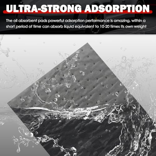 10PCS 13"x10.1" Oil Absorbent Pads for Car,Essential Car Oil Spill Mat Serve to Adsorb Oils & Fluids,Reusable Cars Oils Pads for Garage & Under Vehicles Automotive Accessories