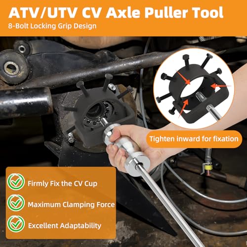 CV Axle Puller for UTV/ATV, 3.75 inch CV Axle Shaft Puller Tool Kit, Heavy Duty CV Axle Removal Tool with Slide Hammer for Cars, Trucks, ATV & UTV, Heat Treated CV Joint Removal Tool