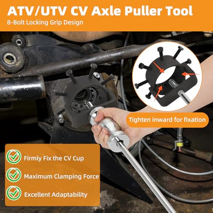 CV Axle Puller for UTV/ATV, 3.75 inch CV Axle Shaft Puller Tool Kit, Heavy Duty CV Axle Removal Tool with Slide Hammer for Cars, Trucks, ATV & UTV, Heat Treated CV Joint Removal Tool