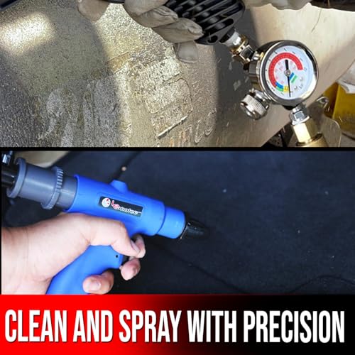 LE LEMATEC Pneumatic Tool Kit, Dual Action Vacuum and Air Blower Regulator Bundle (AS119+AR-08)