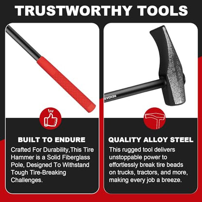 Tire Hammer, Heavy-Duty Bead Breaking Wedge, Tire Bead Breaker, Bead Breaker Tool For Tire Removal, Bead Breaker Tool For Tire Removal, Tire Tools, Unleash Tire-Busting Power For Tire Maintenance.