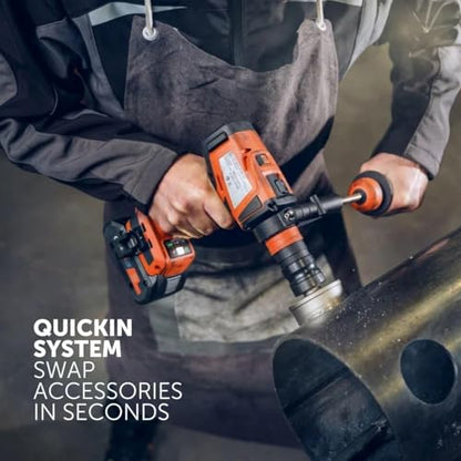Fein 18V AS 4-Speed Cordless Drill/Driver Set with Hammer Function - Brushless PowerDrive - Includes 8-Piece Bit Set, 1 Rechargeable Battery, Charger - ASCM 18-4 QMP AS, 71161562090 - style: ASCM 18-4 QMP