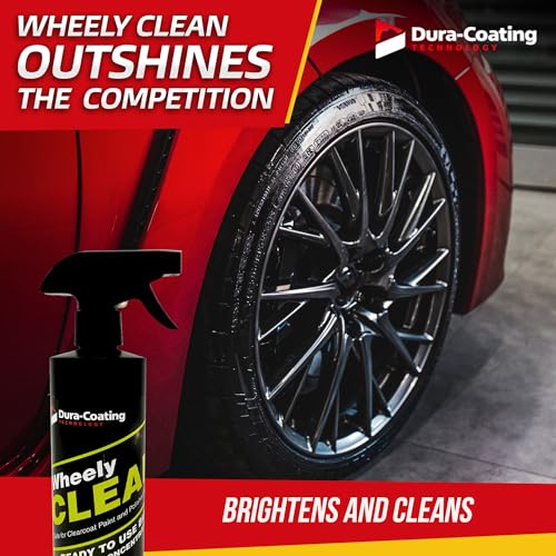 DURA-COATING TECHNOLOGY Wheely Clean - Professional Wheel Cleaner Spray - Ready-to-Use Tire Cleaner and Rim Cleaner - Suitable for Aluminum, Chrome, or Clear-Coated Wheels - Removes Brake Dust - 16 oz - size: 16 Fl Oz (Pack of 1)