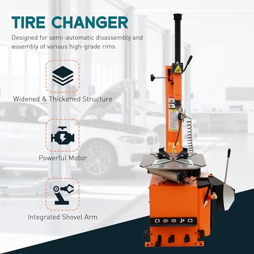 Albott 2 HP Tire Changer Machine for 10"–24" Rim Range | 10"–20" Outside Clamp, 12"–24" Inside Clamp, 110V Wheel Changer for Home Garage & Commercial Auto Shops - size: 10"–24" Single Head