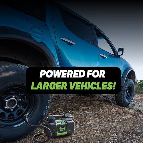 Slime 40063 Tire Inflator, Portable Car, SUV, 4x4 Air Compressor, Elite Heavy Duty, Inflate Right Automatic Shut Off, with Digital 99 psi Display, Long Hose and LED Light, 12V, 3 min Inflation - style: Pro Power Digital